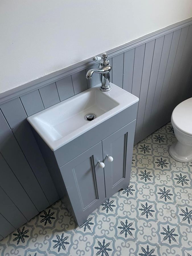 Cloakroom basin and vanity
