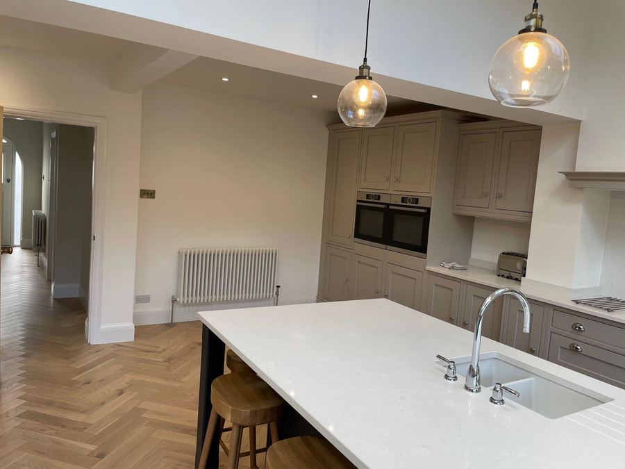 Kitchen island sink and taps