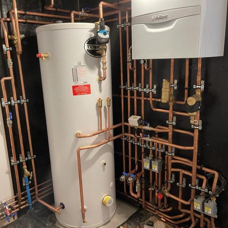 System boiler and unvented cylinder